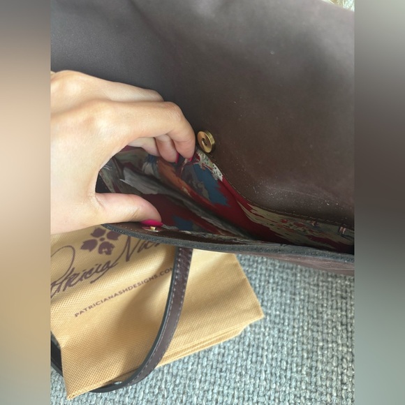 Patricia Nash Nubuck Suede Crossbody – Chocolate - Picture 7 of 16